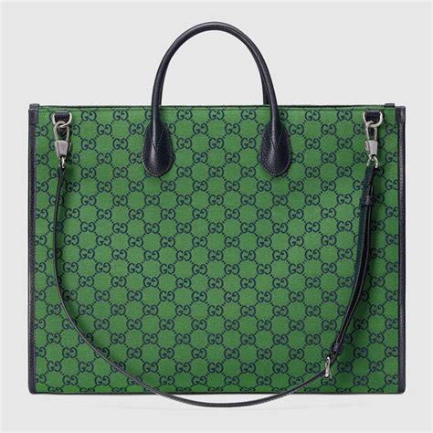 Gucci Borsa shopping con dettaglio Web misura grande